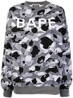 A BATHING APE® BLACK Sweat Shark à Imprimé Camouflage Femme